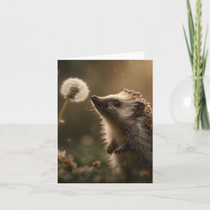 "Verzauberter Moment" Igel und Löwenzahn Feiertagskarte