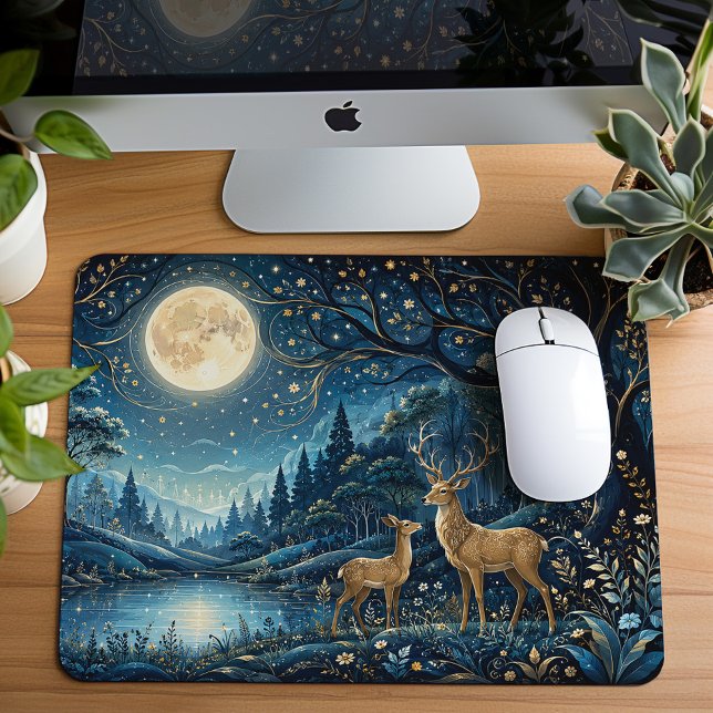 Verzauberter mondbeschienener Zen-Garten Mousepad (Von Creator hochgeladen)