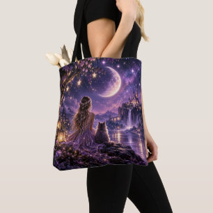 Verzauberter Mondschein Lila Fantasy Nacht T-Shirt
