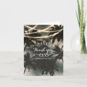 Verzauberter Nachthimmel Palmen & Lichterkette Dankeskarte