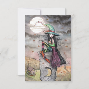 Verzauberter Oktober Halloween-Postkarte Karte