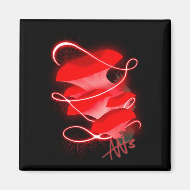 Verzauberter Oyster glühender Red Mushroom Magnet (Vorne)