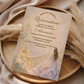 Verzauberter Palast Märchen Quinceañera Einladung