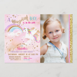 Verzauberter Pegasus Unicorn Rainbow Sparkle Gebur Einladung