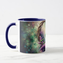 Verzauberter Pfauen-Blumenkranz Tasse