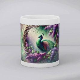Verzauberter Pfauen-Blumenkranz Tasse