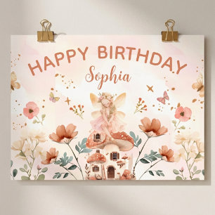 Verzauberter Pilz-Mädchen zum ersten Geburtstag Poster
