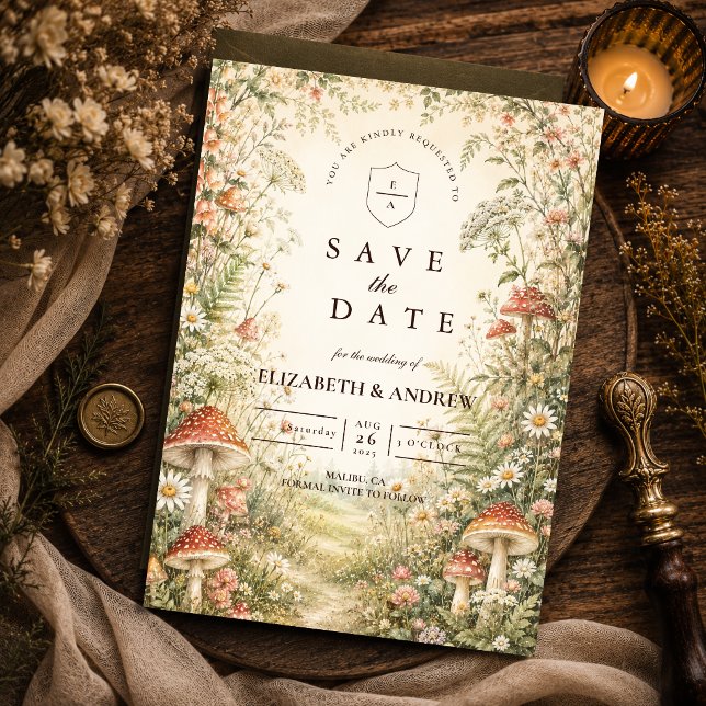 Verzauberter Pilzwald-Hochzeit Save The Date (Von Creator hochgeladen)