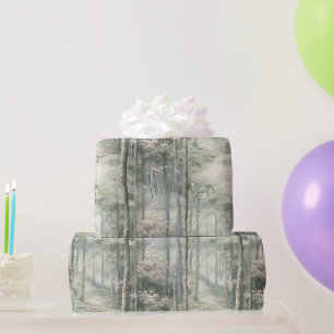Verzauberter rosa Blumen Garten Geburtstag Geschenkpapier