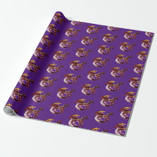 Verzauberter Rubin-Drache mit violetten Akzenten Geschenkpapier