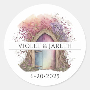 Verzauberter Rundaufkleber für die Hochzeit Runder Aufkleber