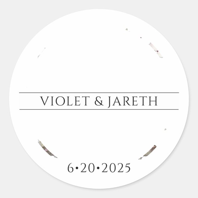 Verzauberter Rundaufkleber für die Hochzeit Runder Aufkleber (Vorderseite)