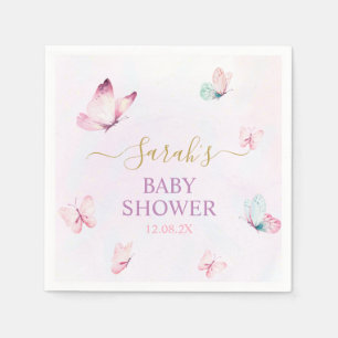 Verzauberter Schmetterling Lila Rosa Napkins Serviette