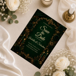 Verzauberter Smaragd Herbst Luxus Hochzeit Save The Date