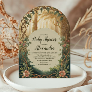 Verzauberter Wald-Baby-Shower Einladung