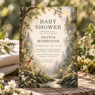 Verzauberter Wald Baby Shower Einladung