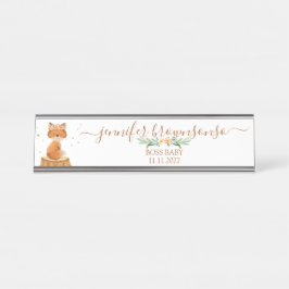Verzauberter Wald Baby Shower Schreibtischnamensplakette