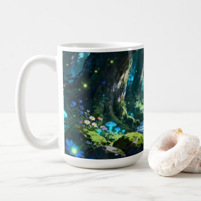 Verzauberter Wald Becher Kaffeetasse (Mit Donut)