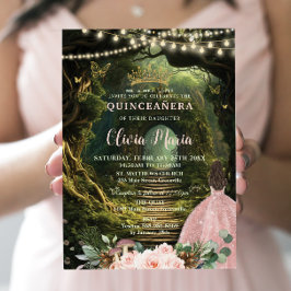 Verzauberter Wald Blütenblüte Quinceañera Süß 16 Einladung
