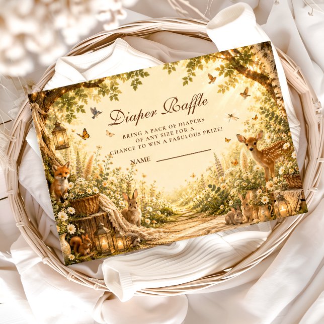 Verzauberter Wald Boho Windel-Raffle Begleitkarte (Von Creator hochgeladen)