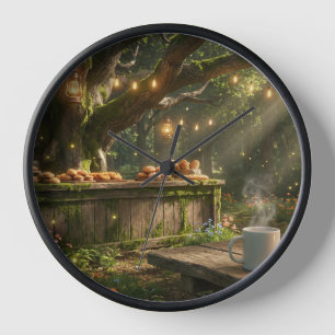 Verzauberter Wald-Cafe-Wanduhr Uhr