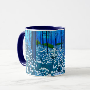Verzauberter Wald der weißen Wildblumen Tasse