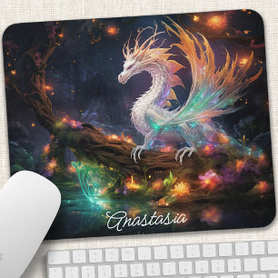 Verzauberter Wald Drache Personalisiert Mousepad