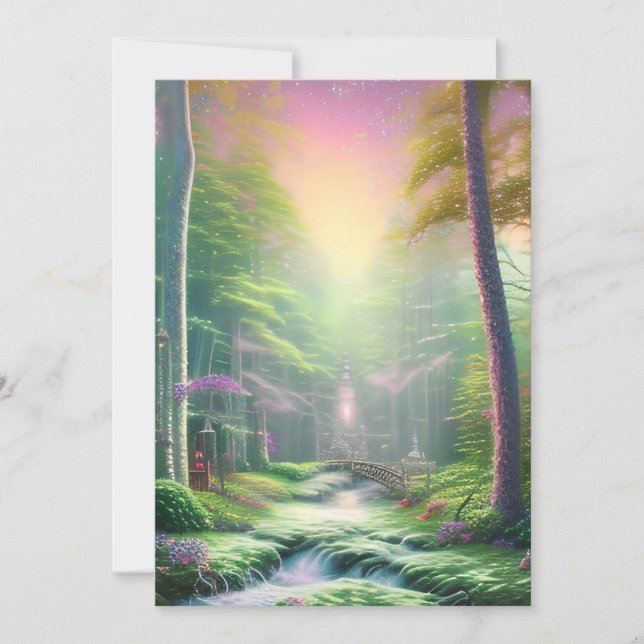 verzauberter Wald Einladung (Vorderseite)