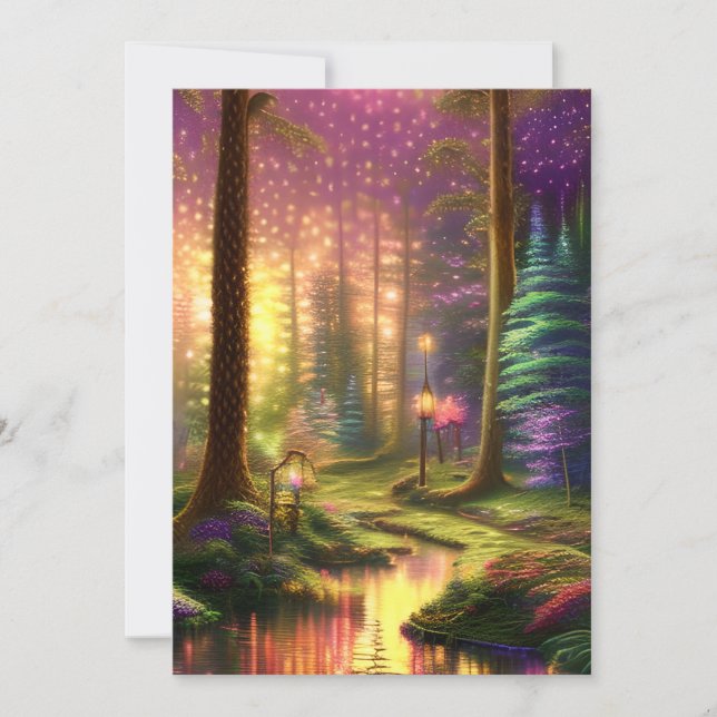 verzauberter Wald Einladung (Vorderseite)