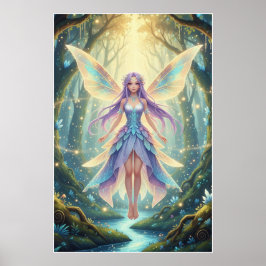 Verzauberter Wald Fee | Magische Fantasie Kunst Poster