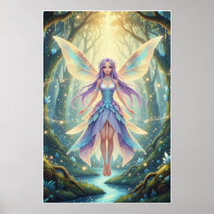 Verzauberter Wald Fee Magische Fantasie Kunst Poster