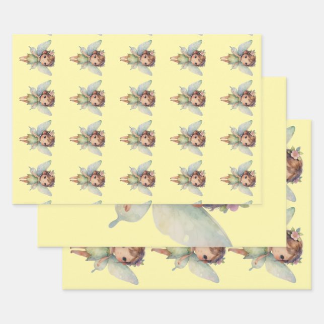 Verzauberter Wald Fee: pastellgrüner Sprite Geschenkpapier Set (Set)