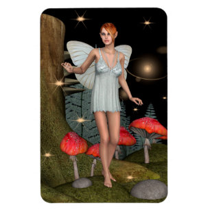 Verzauberter Wald Feenpilz Fantasy Kunst Magnet