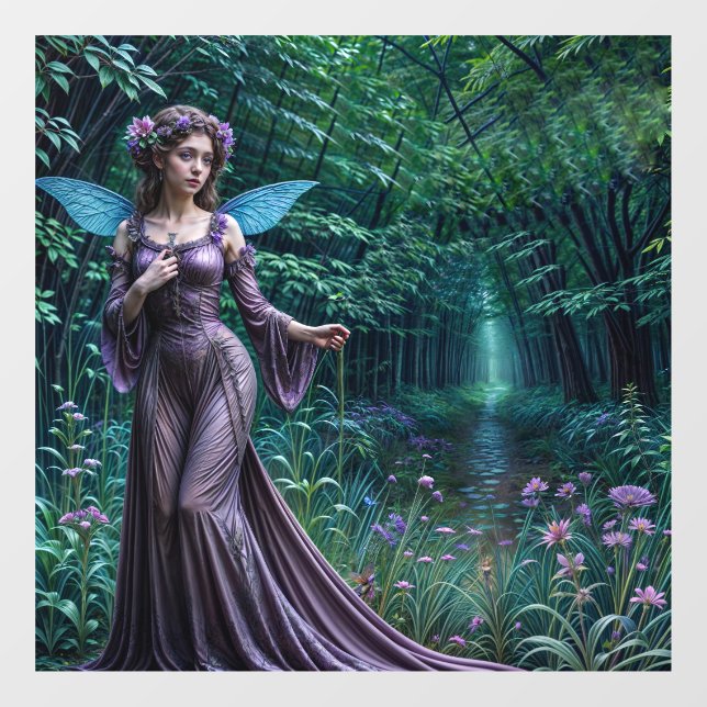 verzauberter Wald Fensteraufkleber (Blatt)