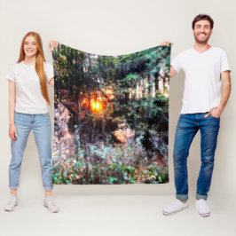 verzauberter Wald Fleecedecke