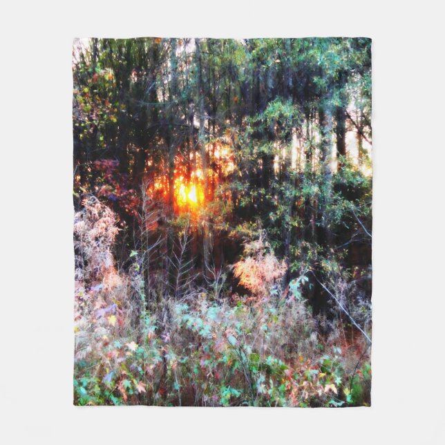 verzauberter Wald Fleecedecke (Vorderseite)