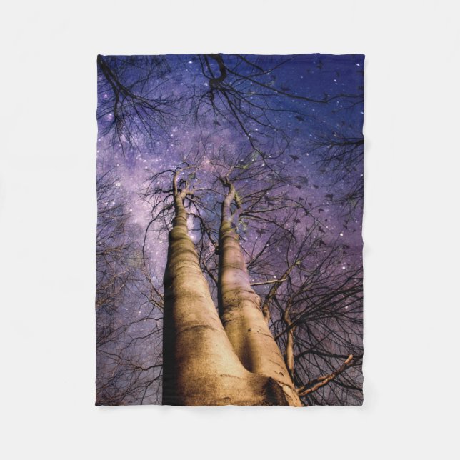 verzauberter Wald Fleecedecke (Vorderseite)