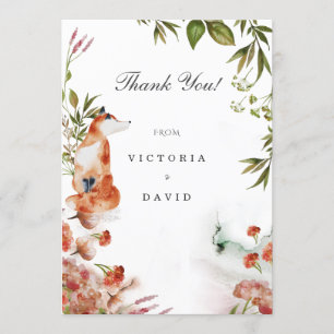 Verzauberter Wald Fuchs Wolf Hirsch Hochzeit Danke Einladung