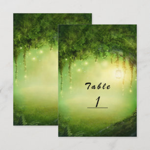 Verzauberter Wald & Lichter Hochzeitstisch Nummer Einladung
