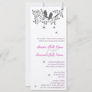 Verzauberter Wald Liebesvogel-Hochzeit Einladung