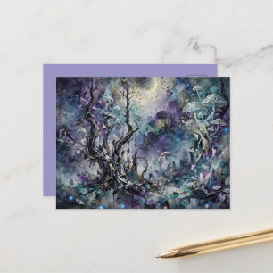Verzauberter Wald Mystische Surrealistische Bäume Postkarte