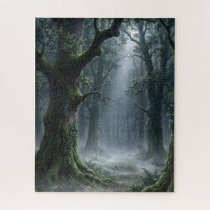 Verzauberter Wald   Nebeliger Wald-Fantasie-Puzzle Puzzle