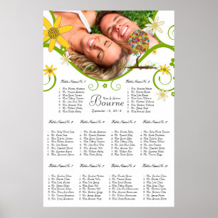 Verzauberter Wald Patchwork Blumen Märchen Baum Poster