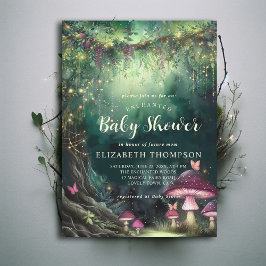 Verzauberter Wald Pilze Hain Magie Baby Shower Einladung