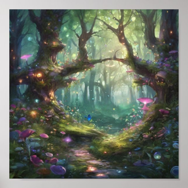 verzauberter Wald Poster (Vorne)