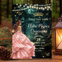 Verzauberter Wald Rosa Rosa Kleid Quinceañera