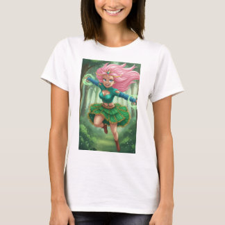 Verzauberter Wald-Sprint – Anime-Fantasy-Charakter T-Shirt