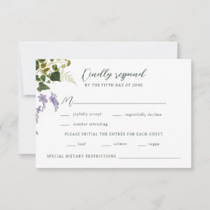 Verzauberter Wald Vintage Woodland Hochzeit RSVP Karte