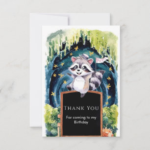 Verzauberter Wald Waschbär Geburtstag Dankeskarte