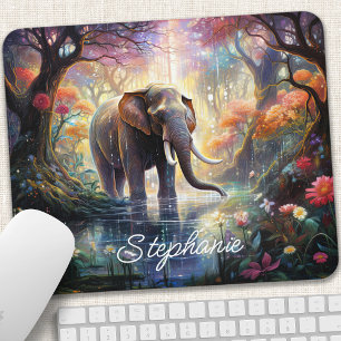 Verzauberter Waldelefant Personalisiert Mousepad